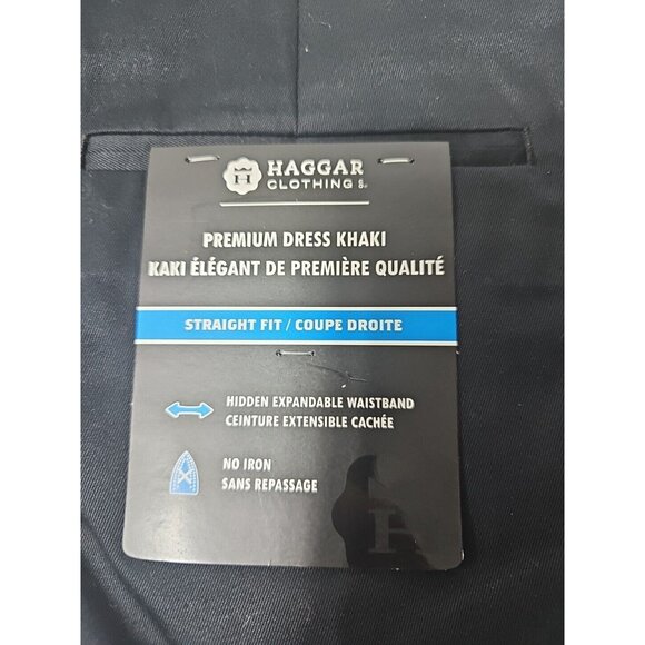 NEW W/ TAGS - HAGGAR Premium Dess Khaki Black - Straight Fit - Men's Size 40x32 - Picture 4 of 6